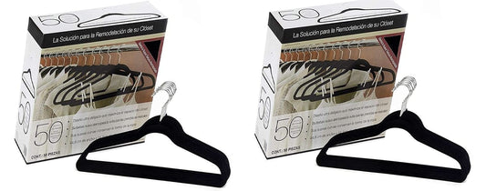 Cohesion Products LTD - Cohesion Ganchos de Ropa Terciopelo Color Negro (2-44.8 x 24.2 cm)