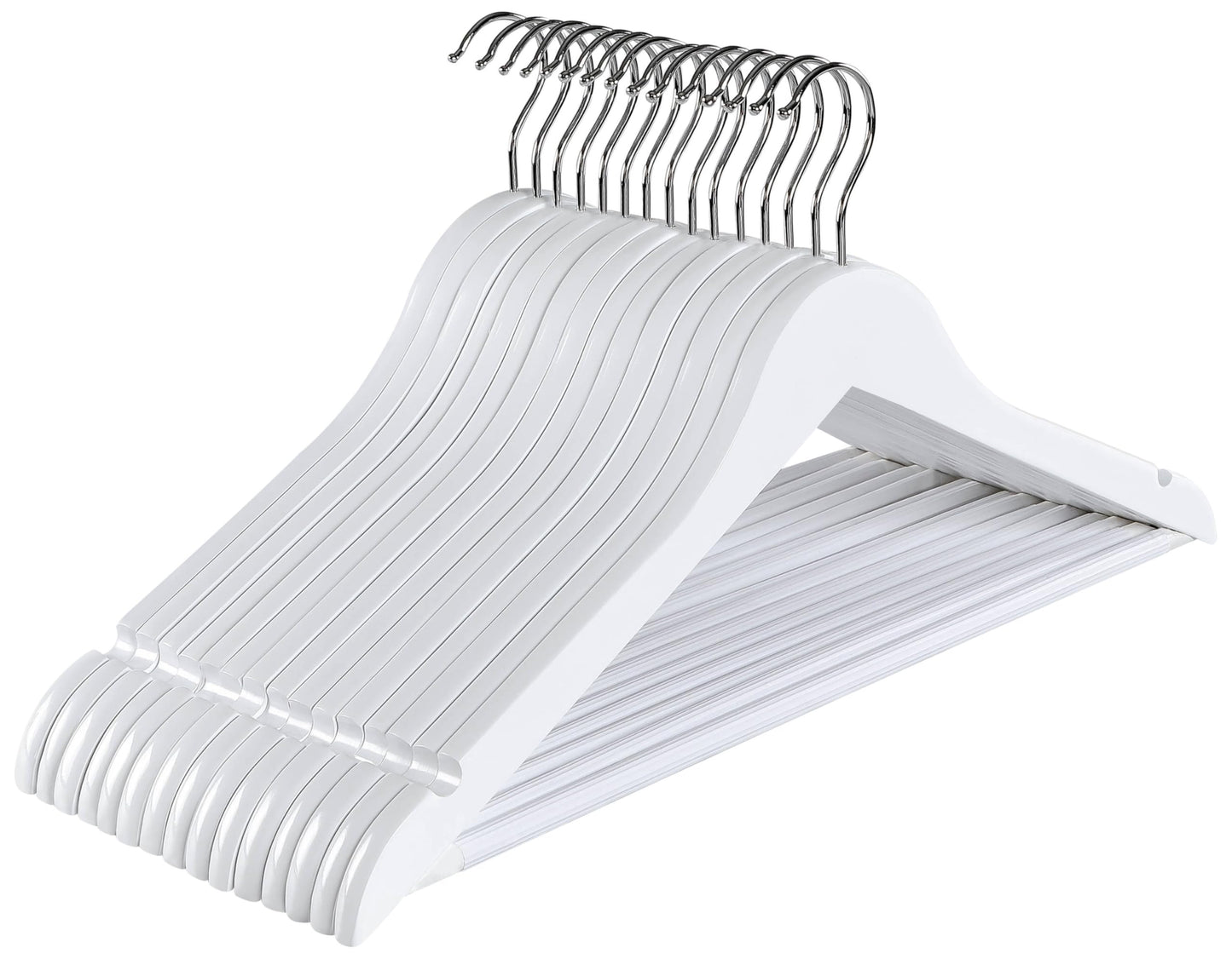 RIVARRO - Ganchos Madera para Ropa de NIÑO, Color Blanco, Caja 30 Piezas