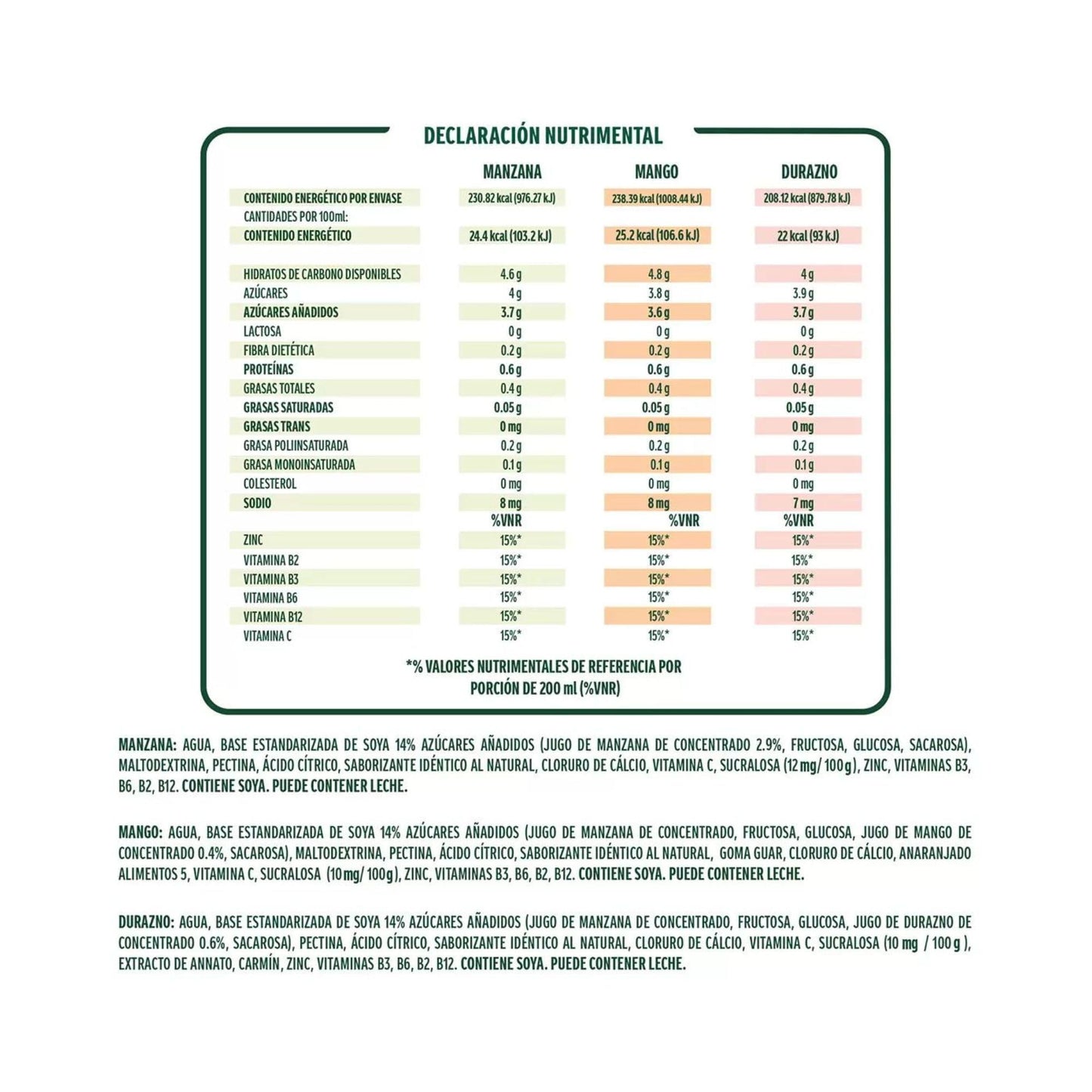Ades Bebida de Soya con Jugo de Frutas 4 Pz de 946ml