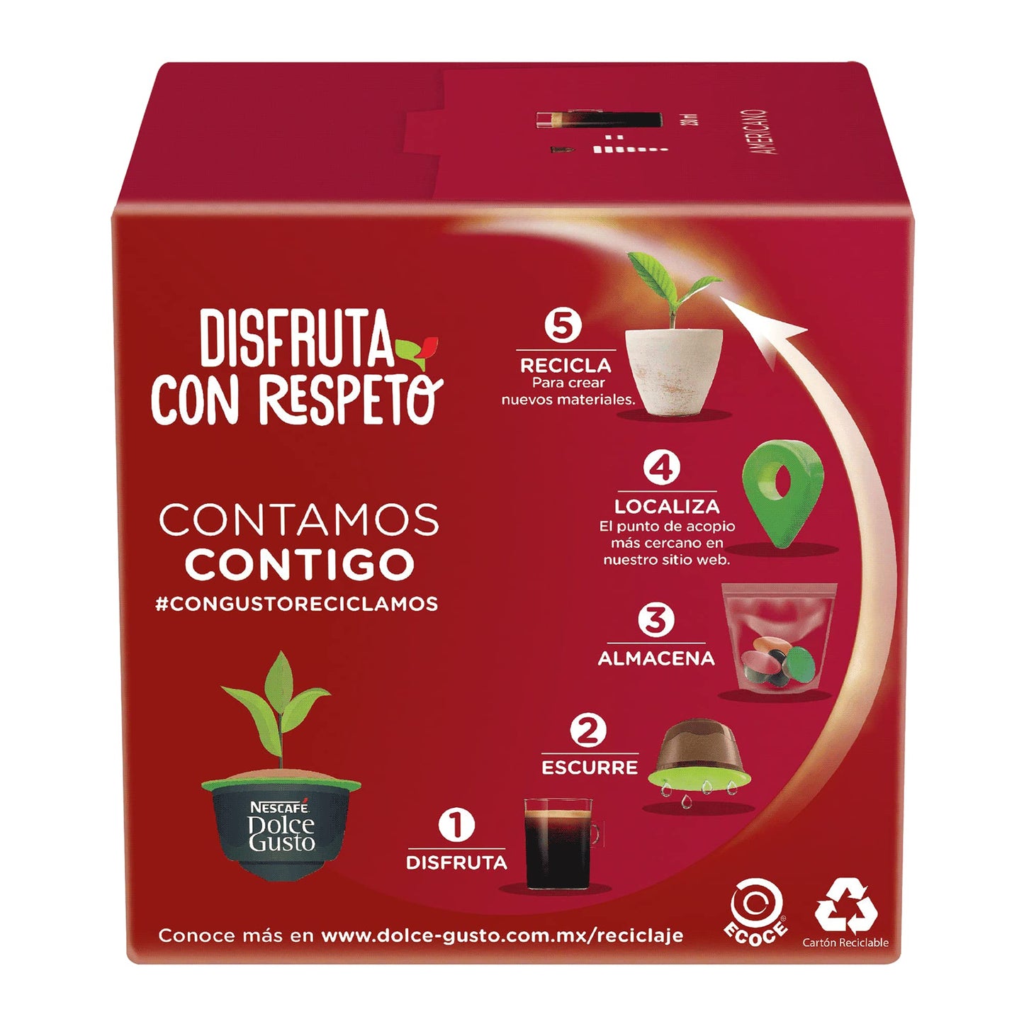 Nescafé Dolce Gusto Café Americano, Café en Cápsulas, 3 Paquetes de 16 Cápsulas c/u