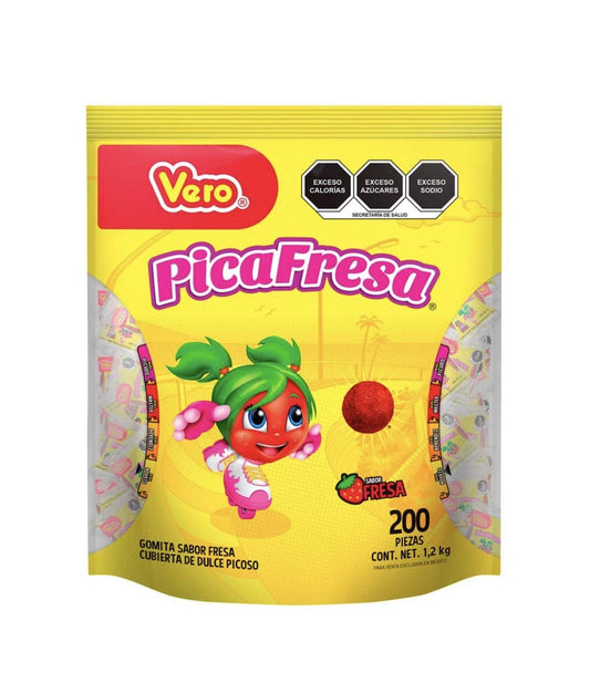 Vero - GOMITAS CONFITADAS PICAFRESA DULCES VERO PAQUETE 2 BOLSAS CON 100 PIEZAS CADA UNA FIESTAS REUNIONES NEGOCIO SNACK BOTANA BOCADILLO