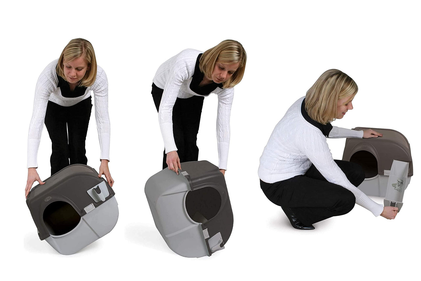 Omega Paw Roll 'n Clean - Caja de arena automática para interiores y exteriores, generación 5