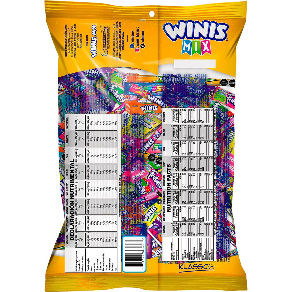 Winis Mix de 1.6 kg. Bolsa con más de 150 pzas.