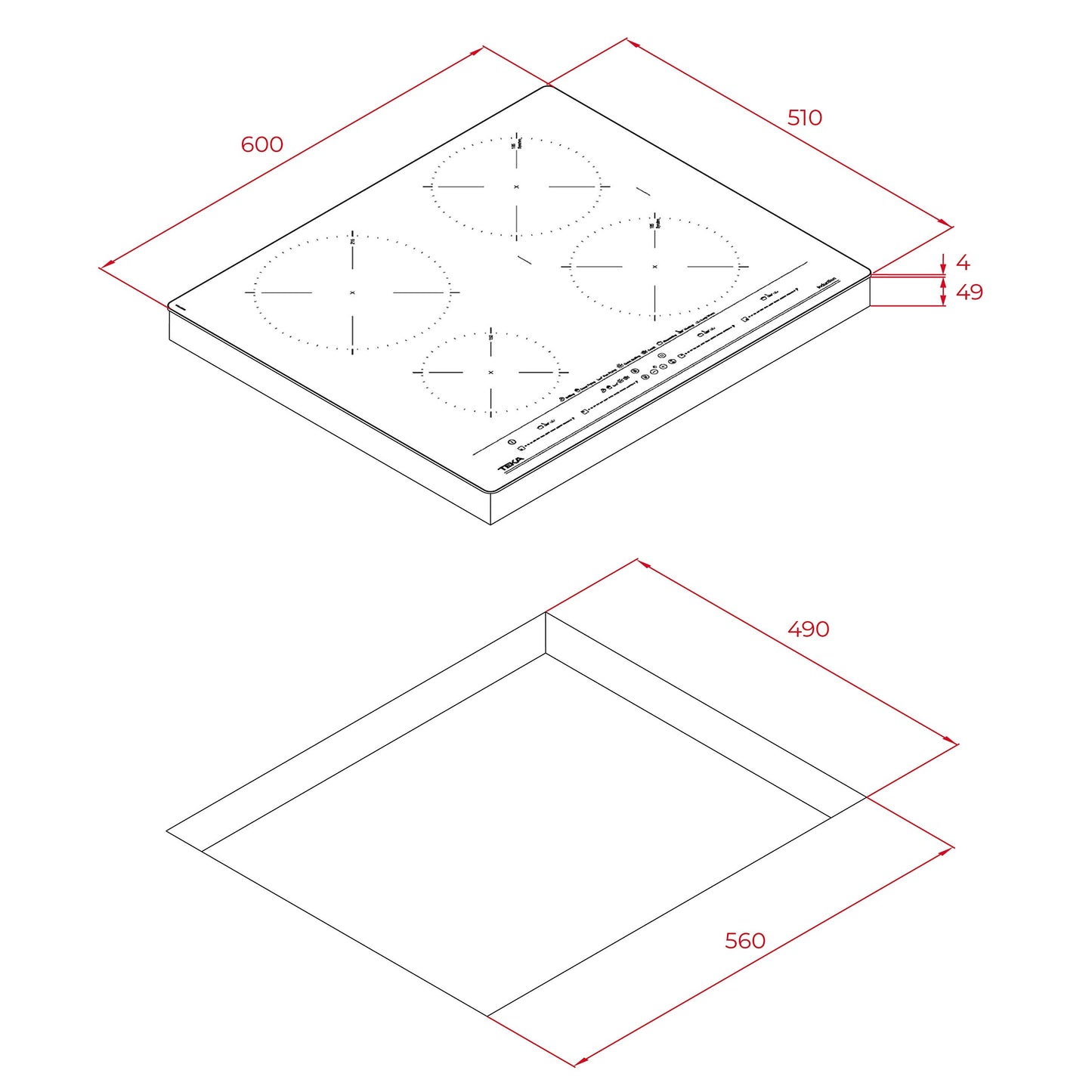 Parrilla vitrocerámica inducción TEKA IZC 64630 MST ST 4 Quem Touch