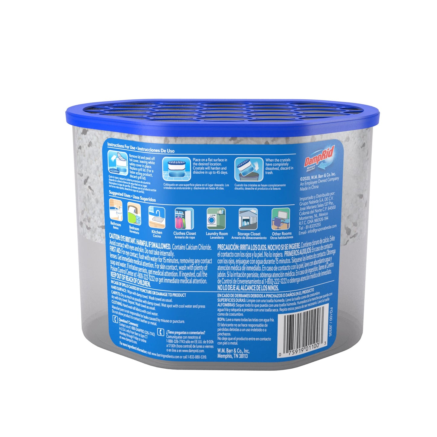 DampRid FG100 Absorbente de Humedad desechable sin Fragancia, 284 ml