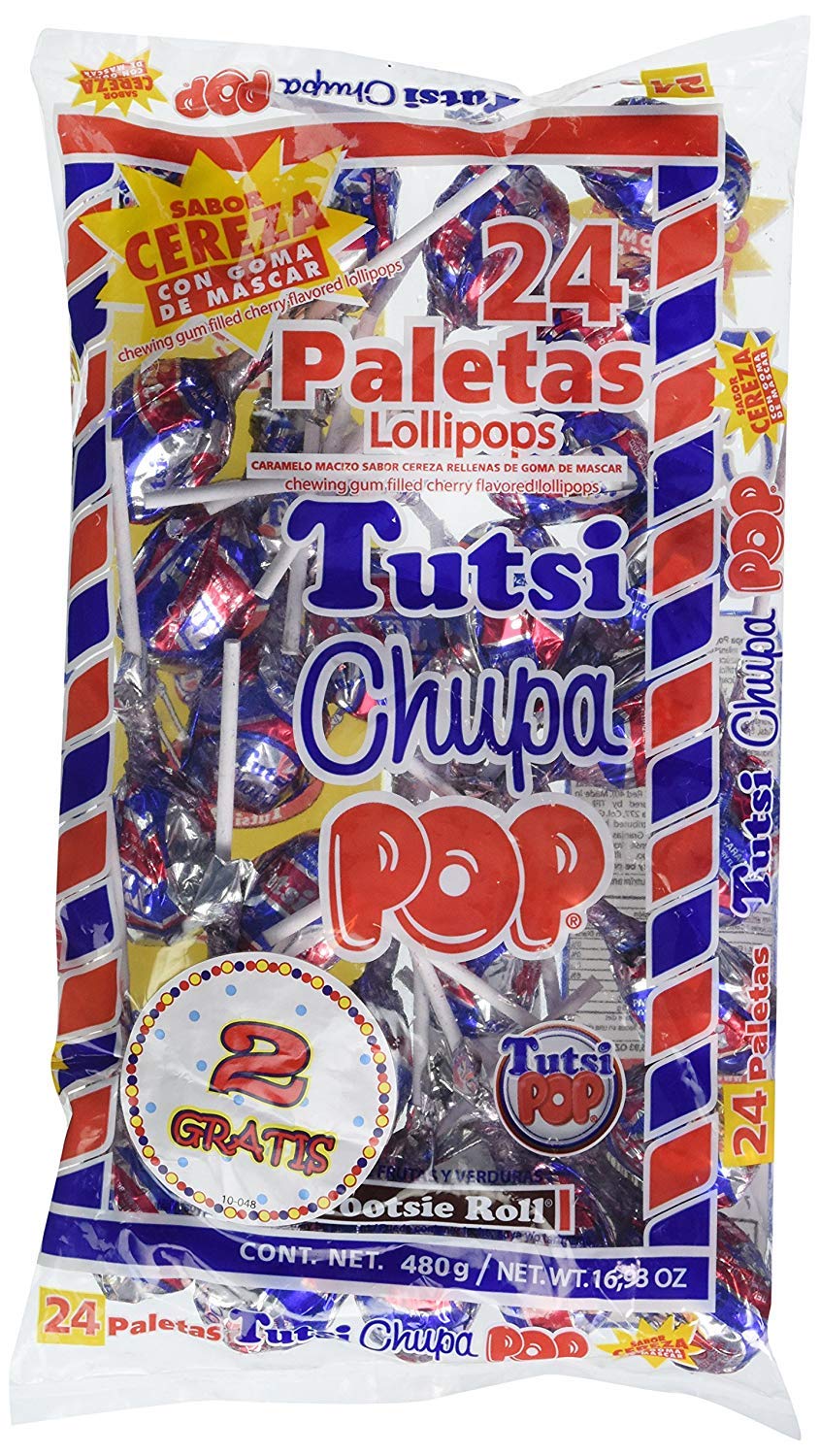 Tutsi - TUTSI POP. SABOR CEREZA. 24 PIEZAS DE 20 GRAMOS CADA UNA