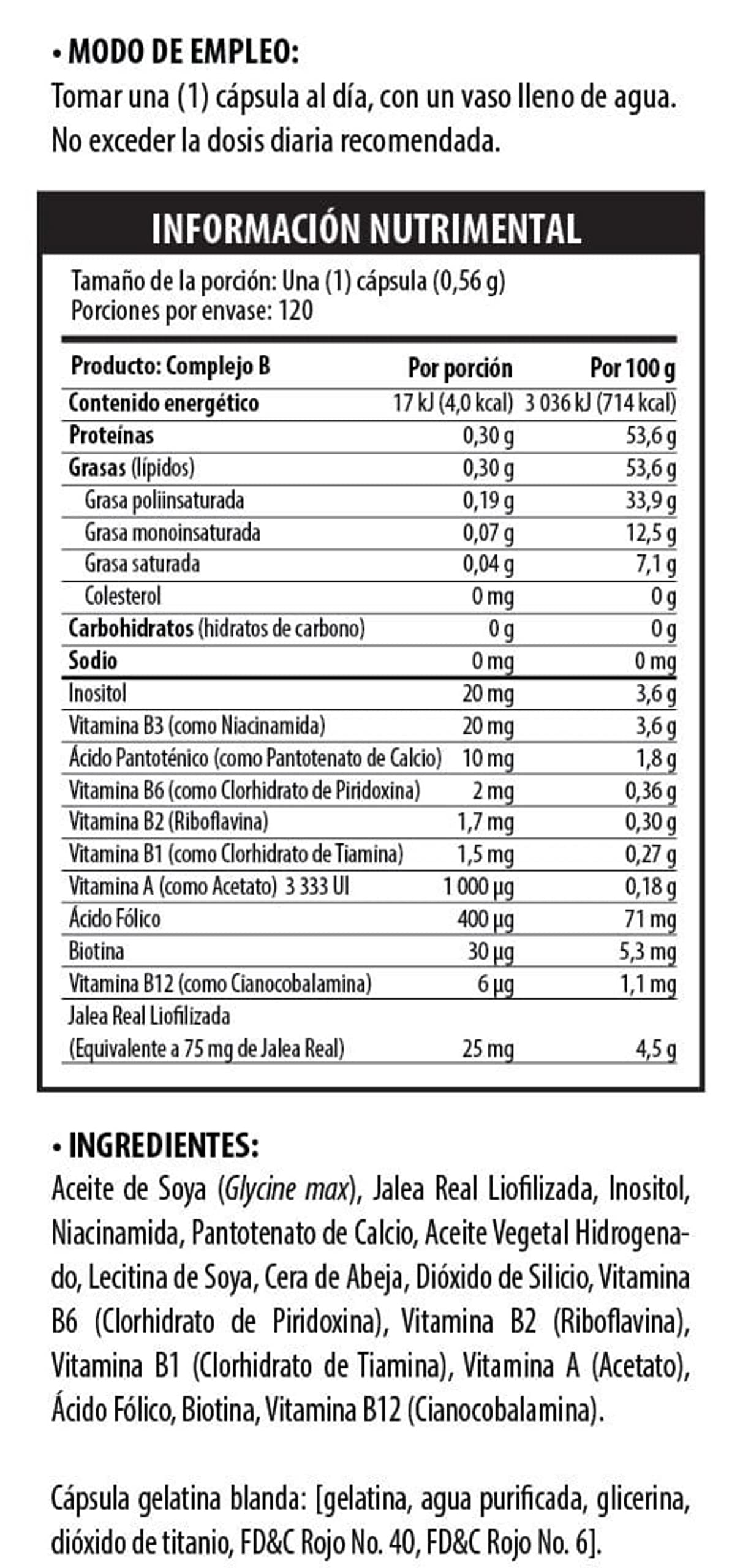 Solanum Complejo B + Jalea Real 120 Softgels Solanum Pharma