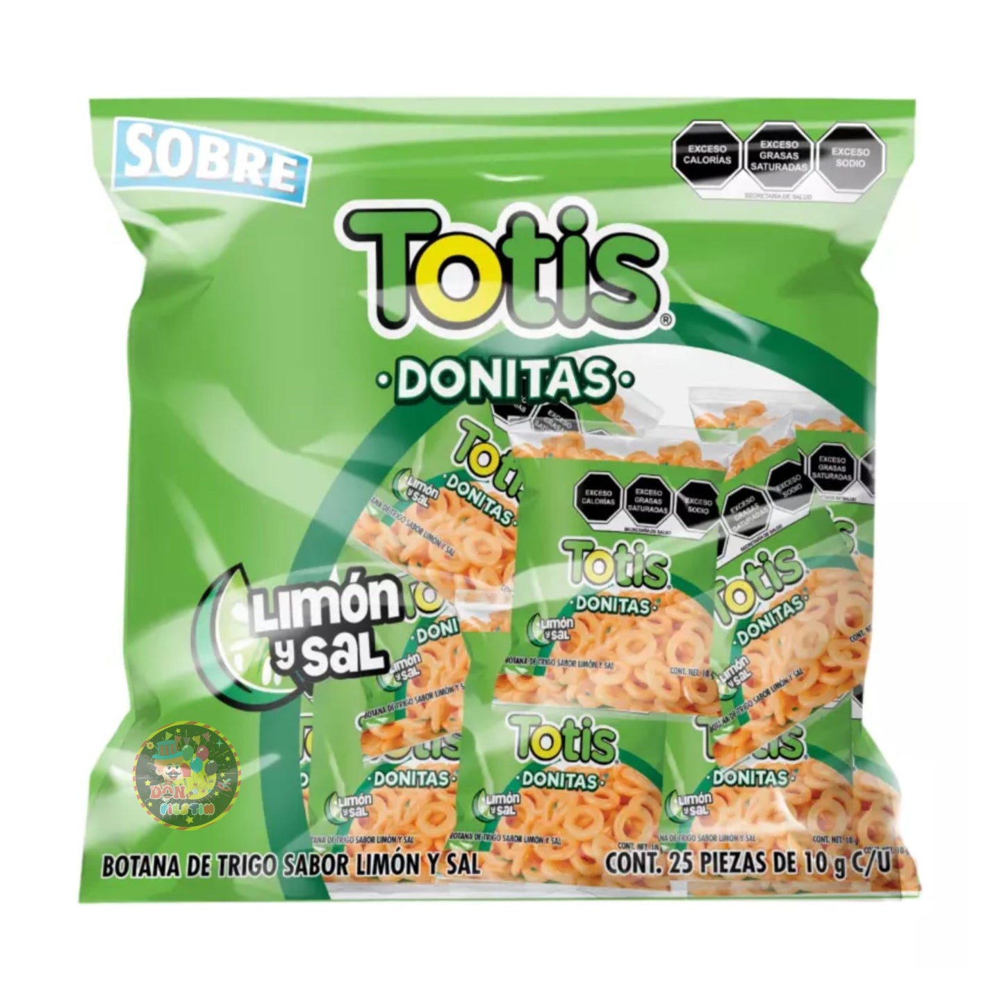 Generic Frituras Totis Sobre Donitas Limon Y Sal Pack Paquete 25 piezas De 10 Gramos