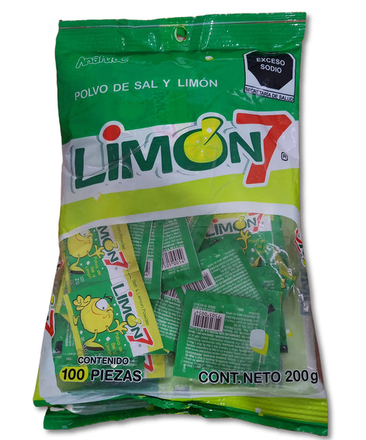 Anahuac Limón 7 Sal & Limón En Polvo Limon 7 Polvo De Sal Y Limon - 100 Piezas 200 Gr