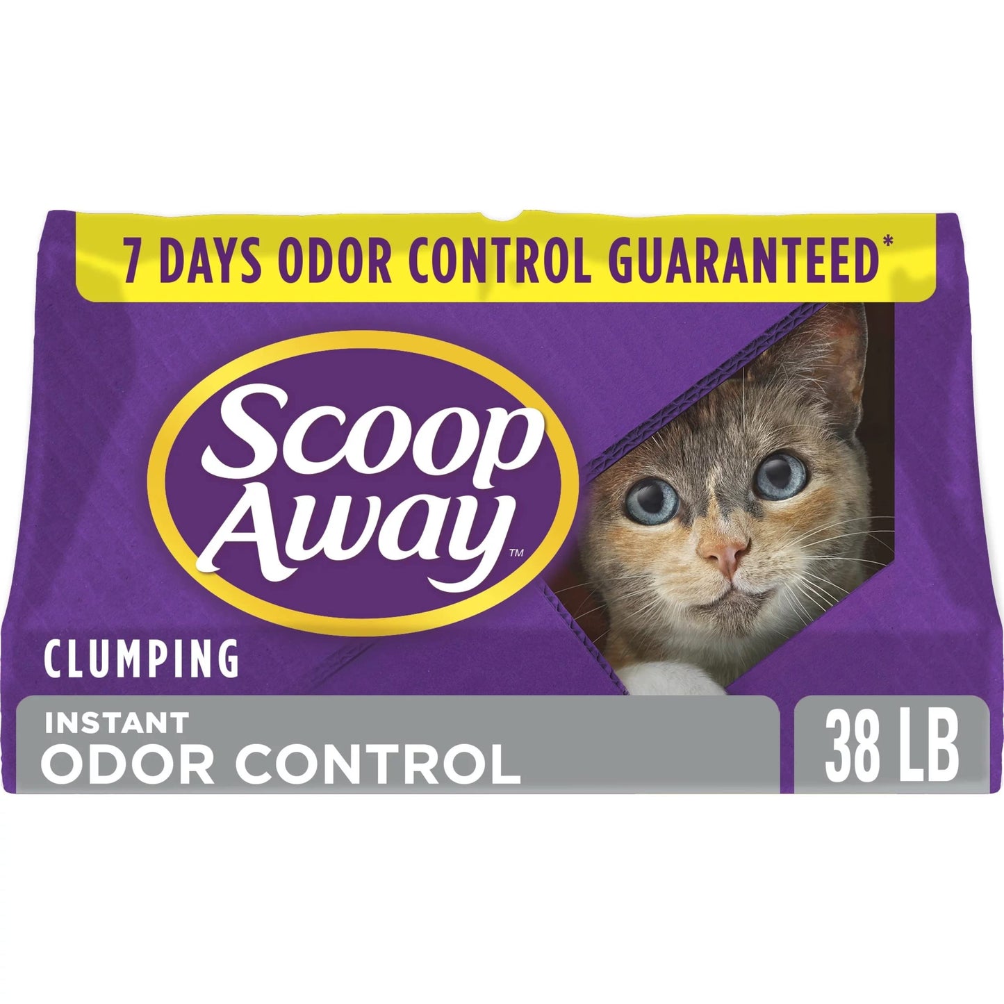Scoop Away Instant Arena para gatos aglutinante control de olores 17.2kg /38LB (4 paquetes resellables de 4.31kg)