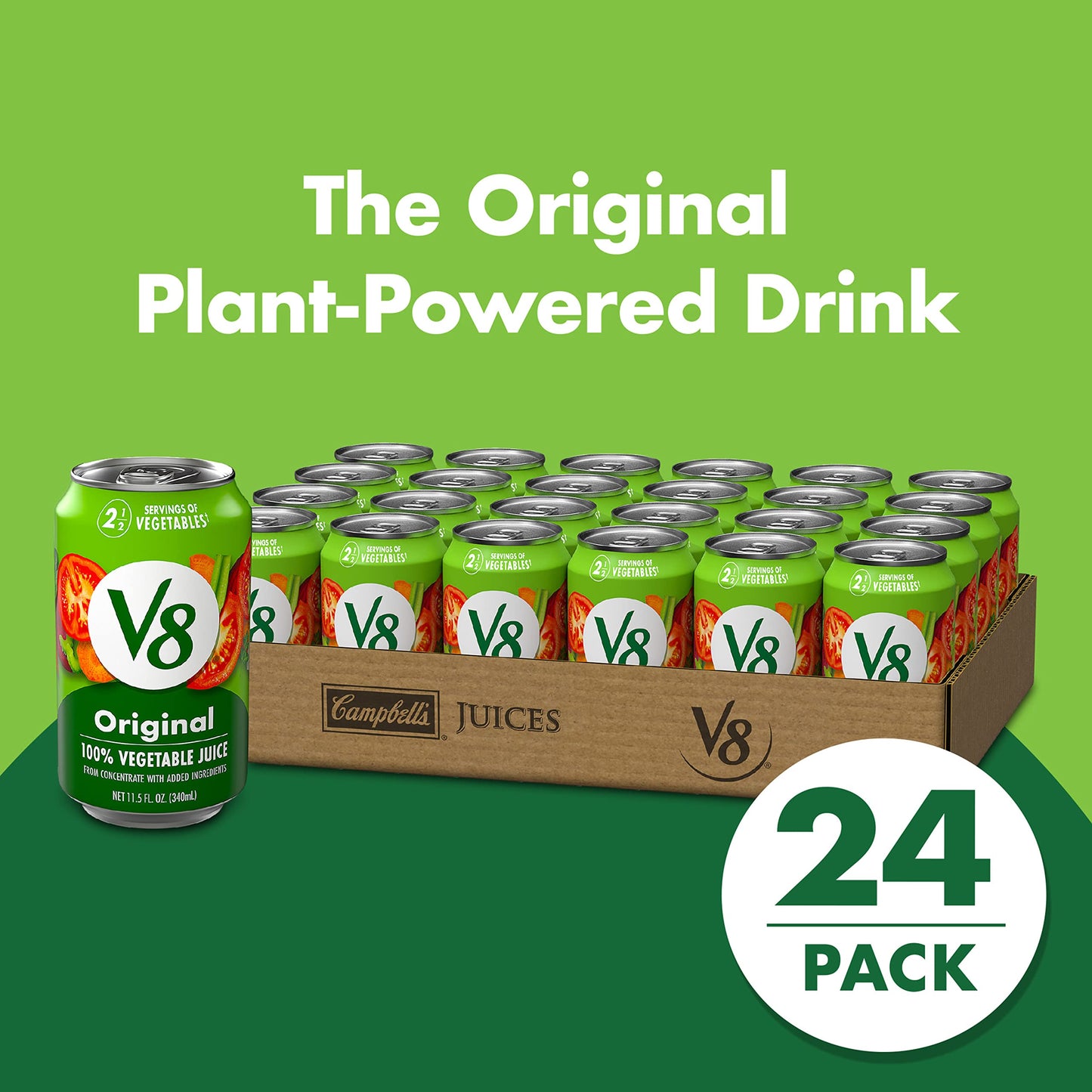 V8 Original 100% jugo vegetal, 11.5 oz. Lata (paquete de 24)