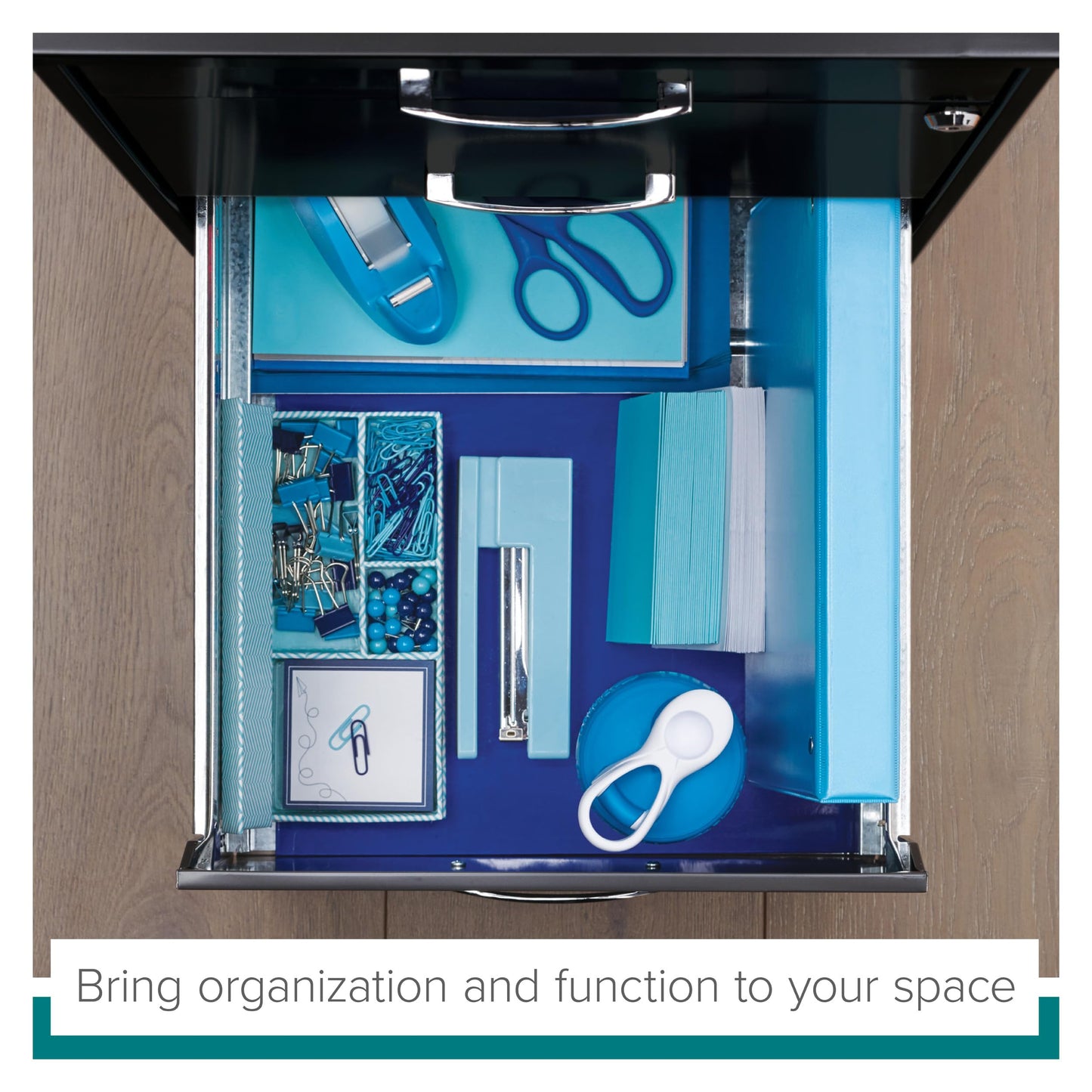 Space Solutions 20205 Archivero Organizador de Tres Gavetas, Color Gris Charcoal, Tamaño Carta