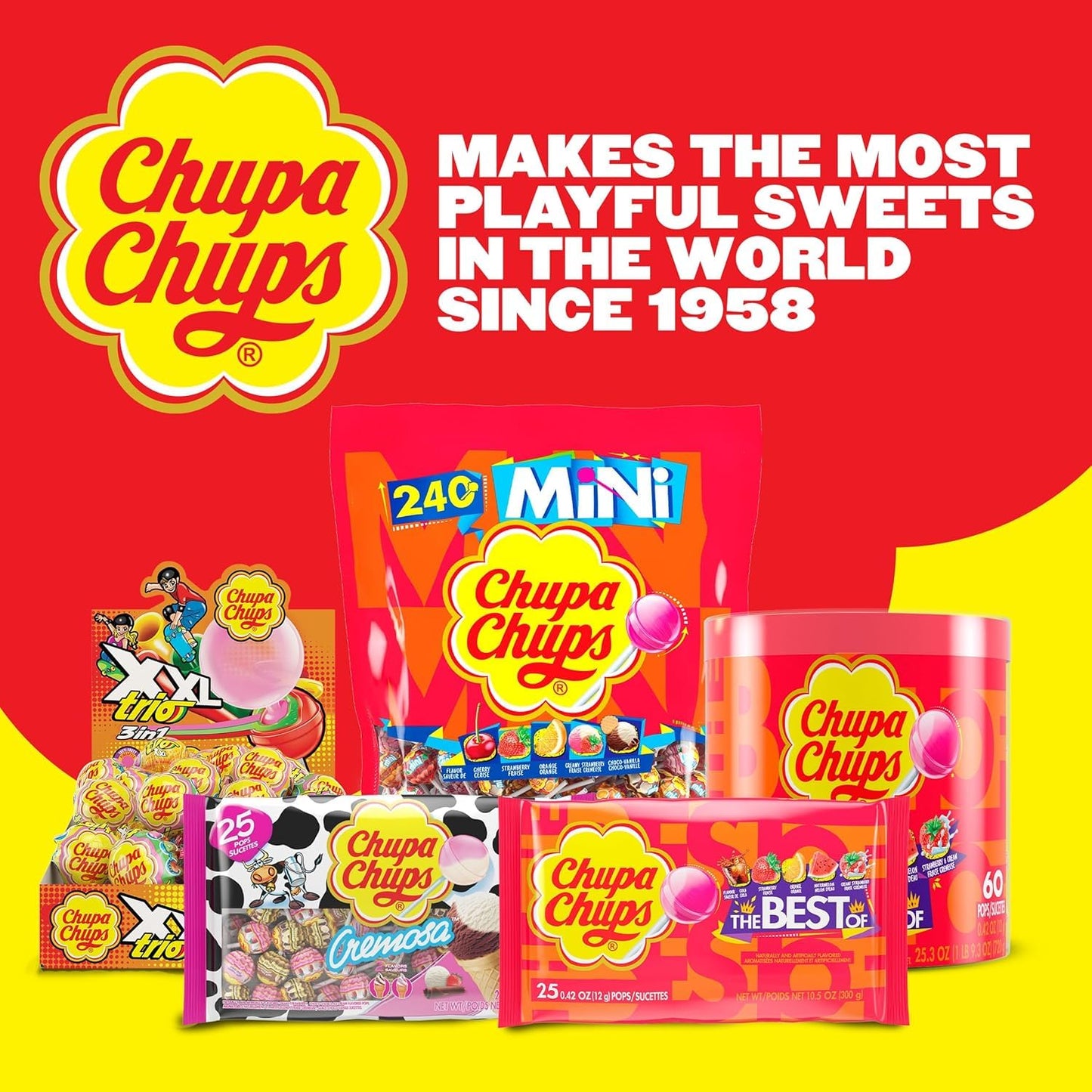 Perfetti van Melle USA Inc. - Minipiruletas Chupa Chups, ventosas para niños, caramelos a granel de Halloween, fiesta, bolsa de 240 unidades