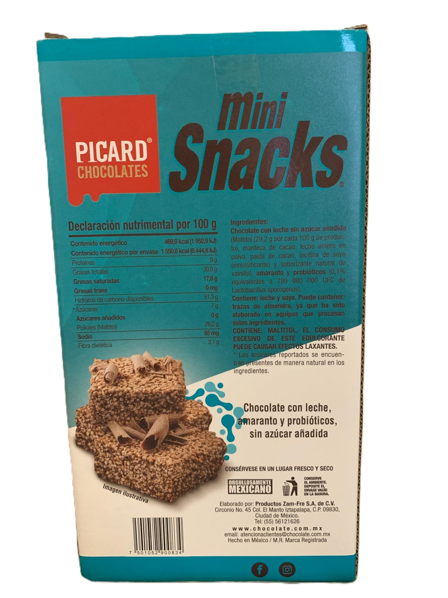 PICARD MINI SNACK 22 PZS AMARANTO CON CHOCOLATE SIN AZUCAR (2 pack)