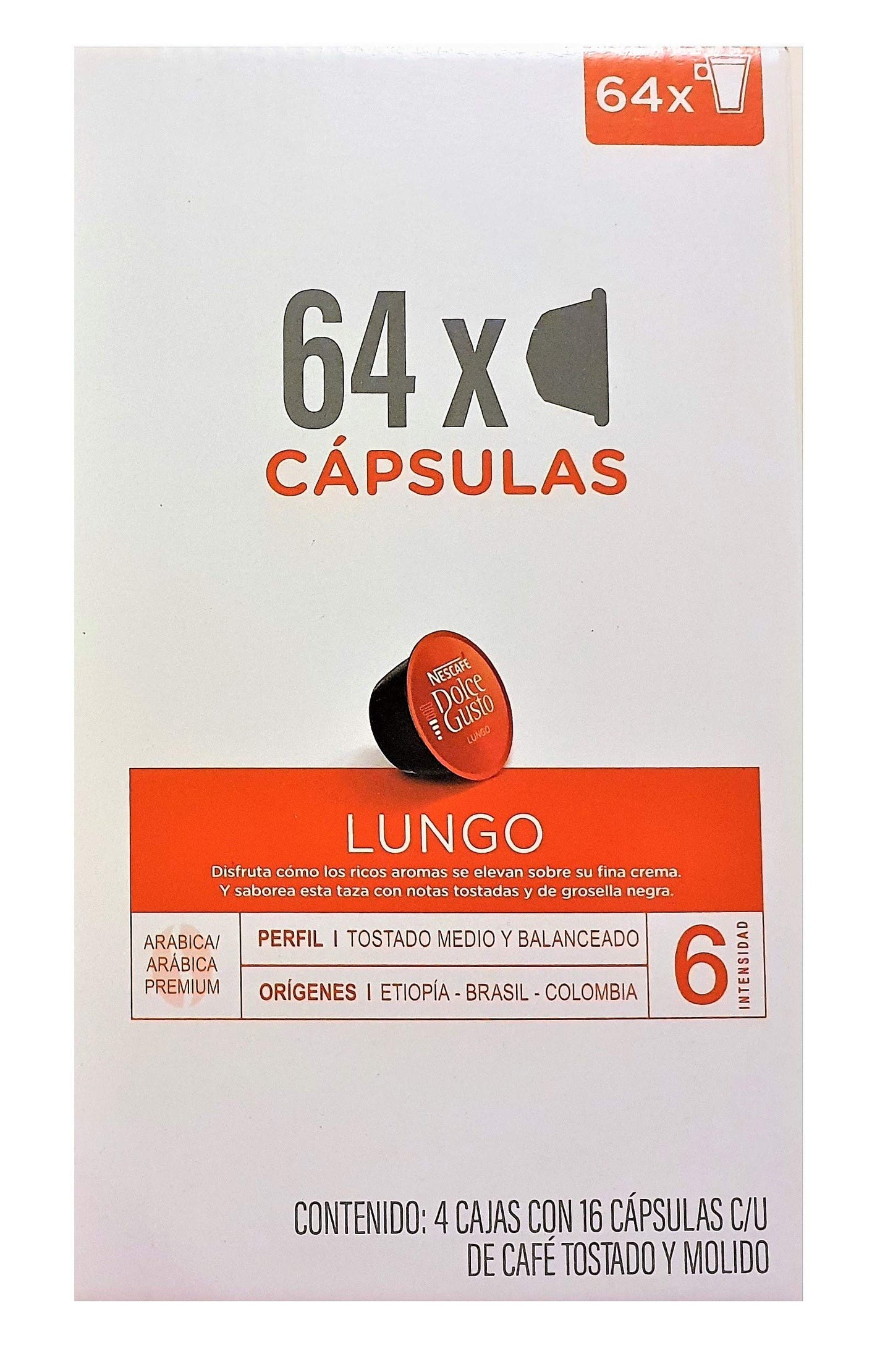 DOLCE GUSTO - Nescafé Dolce Gusto, 64 capsules, Lungo flavor