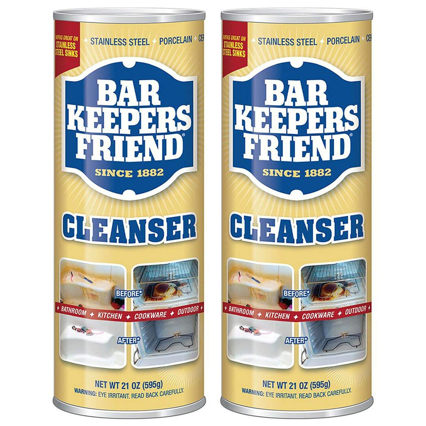 Bar Keepers Friend Powdered Cleanser & Polish 21-Ounces (2-Pack)