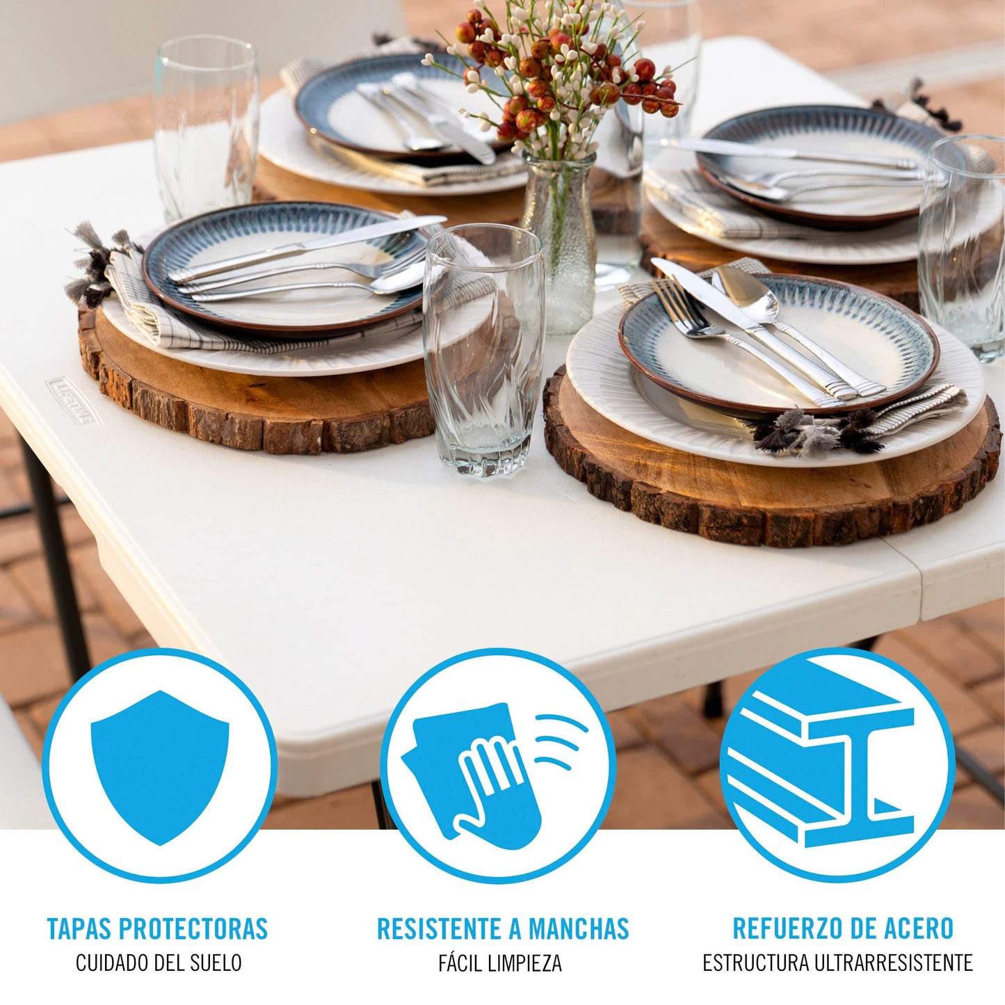 Lifetime Mesa cuadrada plegable de 37 pulgadas