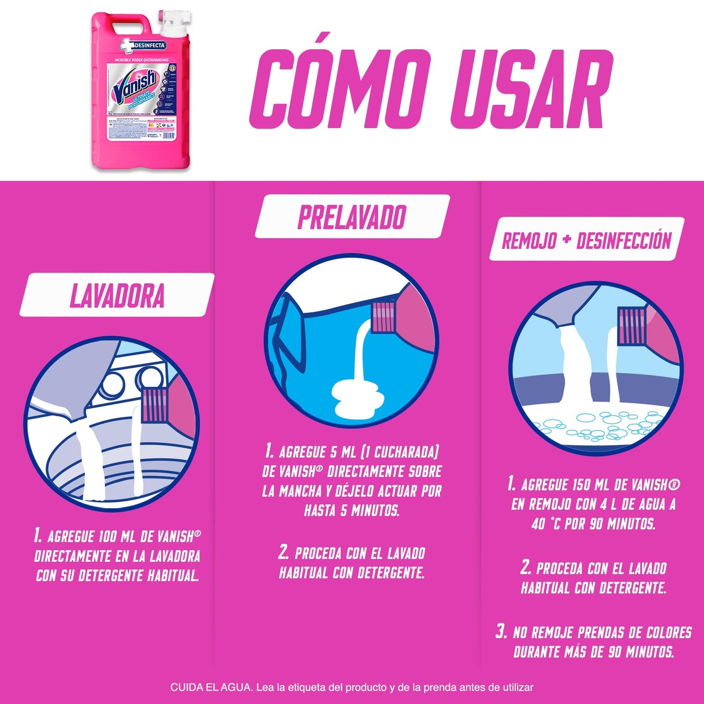 Vanish Quitamanchas en Gel Multiusos para Ropa de Color 9 L