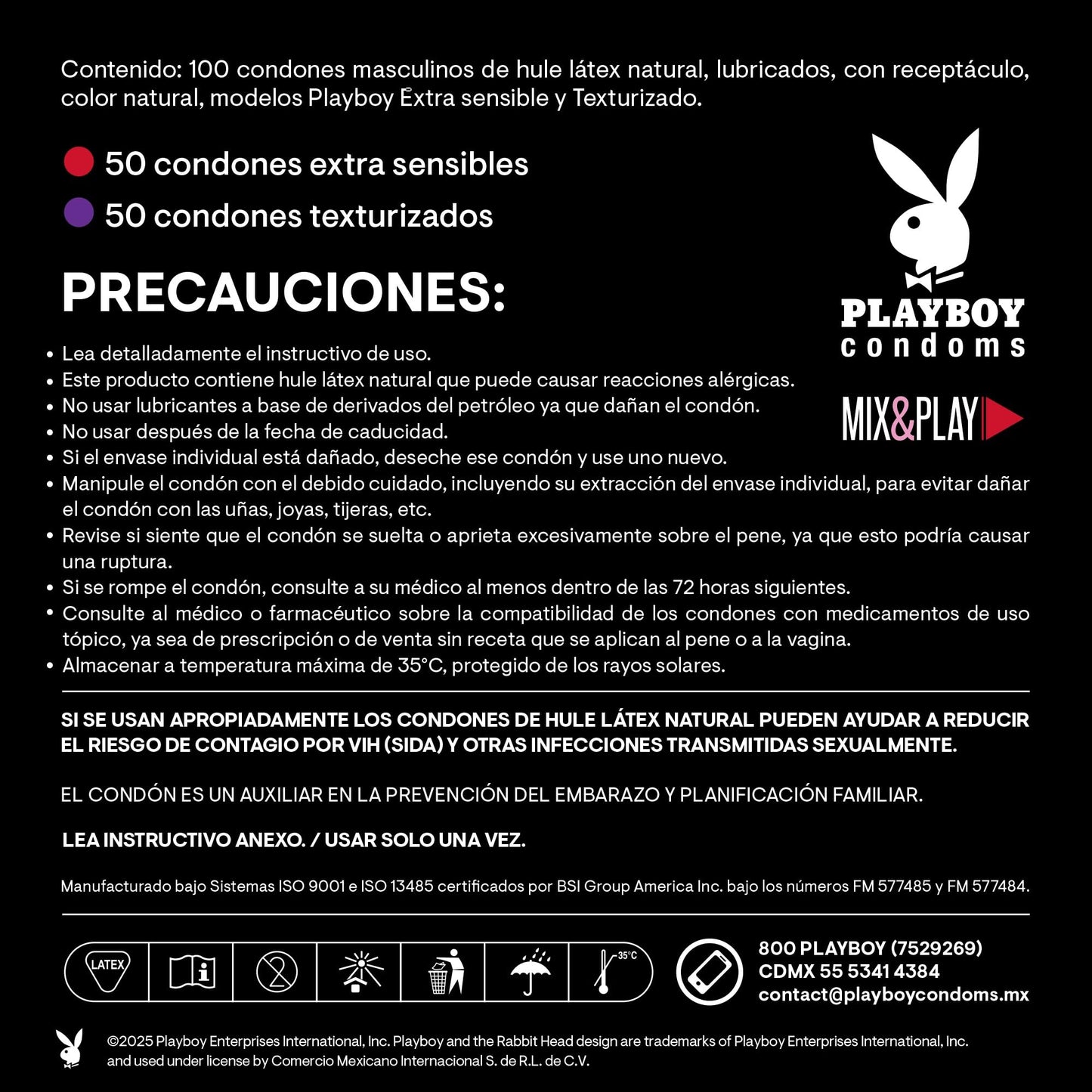 Playboy Condoms | Vitrolero con 100 condones