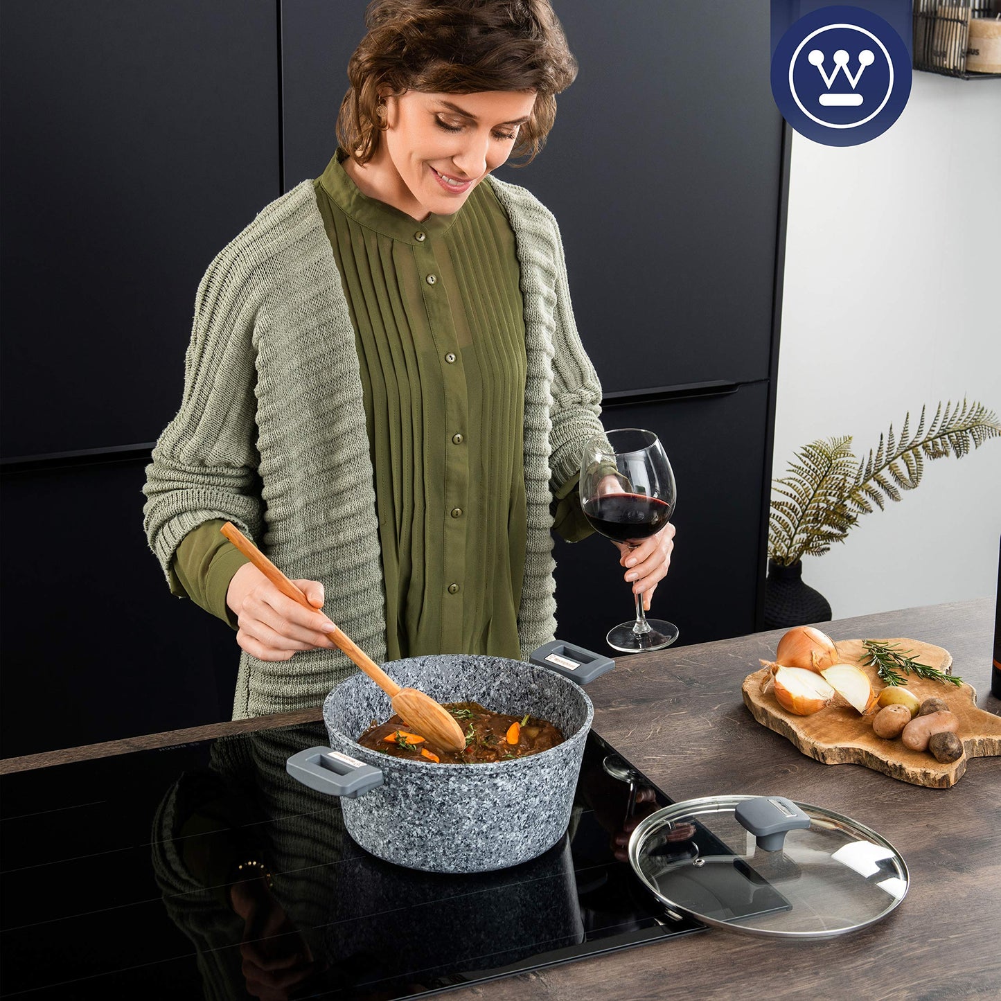 Westinghouse Cacerola Antiadherente de Mármol Gris Granito 28 cm (WCCC0070028GGY)