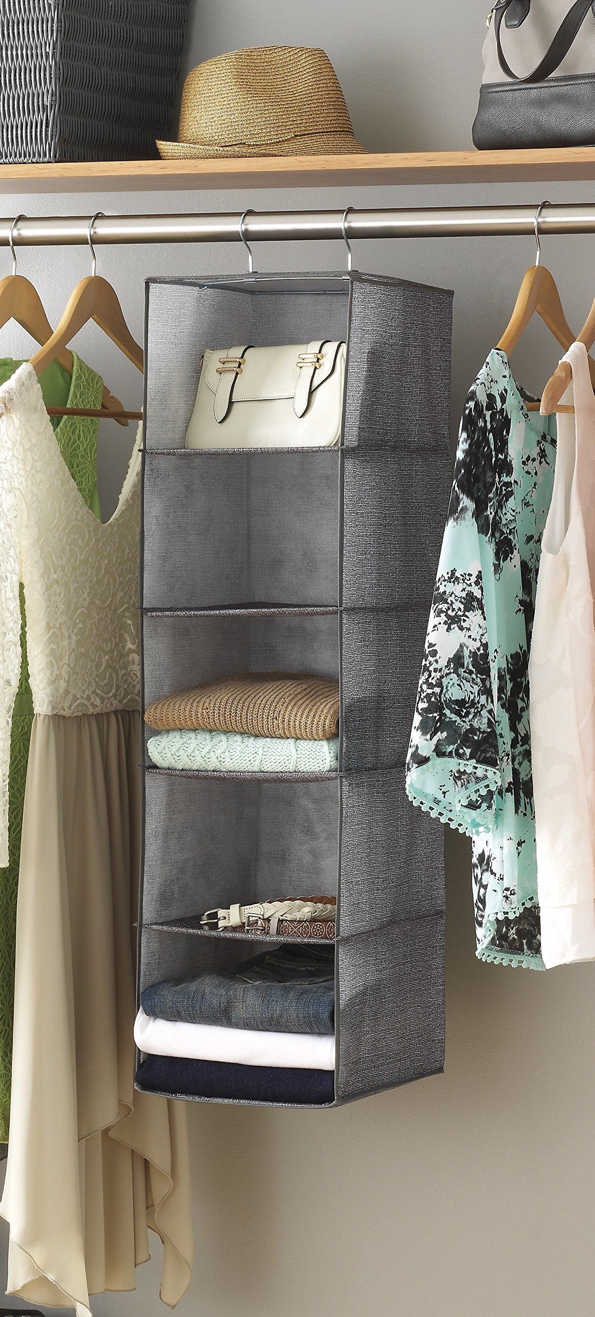 Whitmor Hanging Accessory Shelves Gray