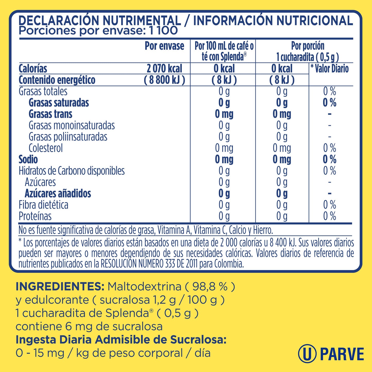 Splenda Granular para Repostería 550g