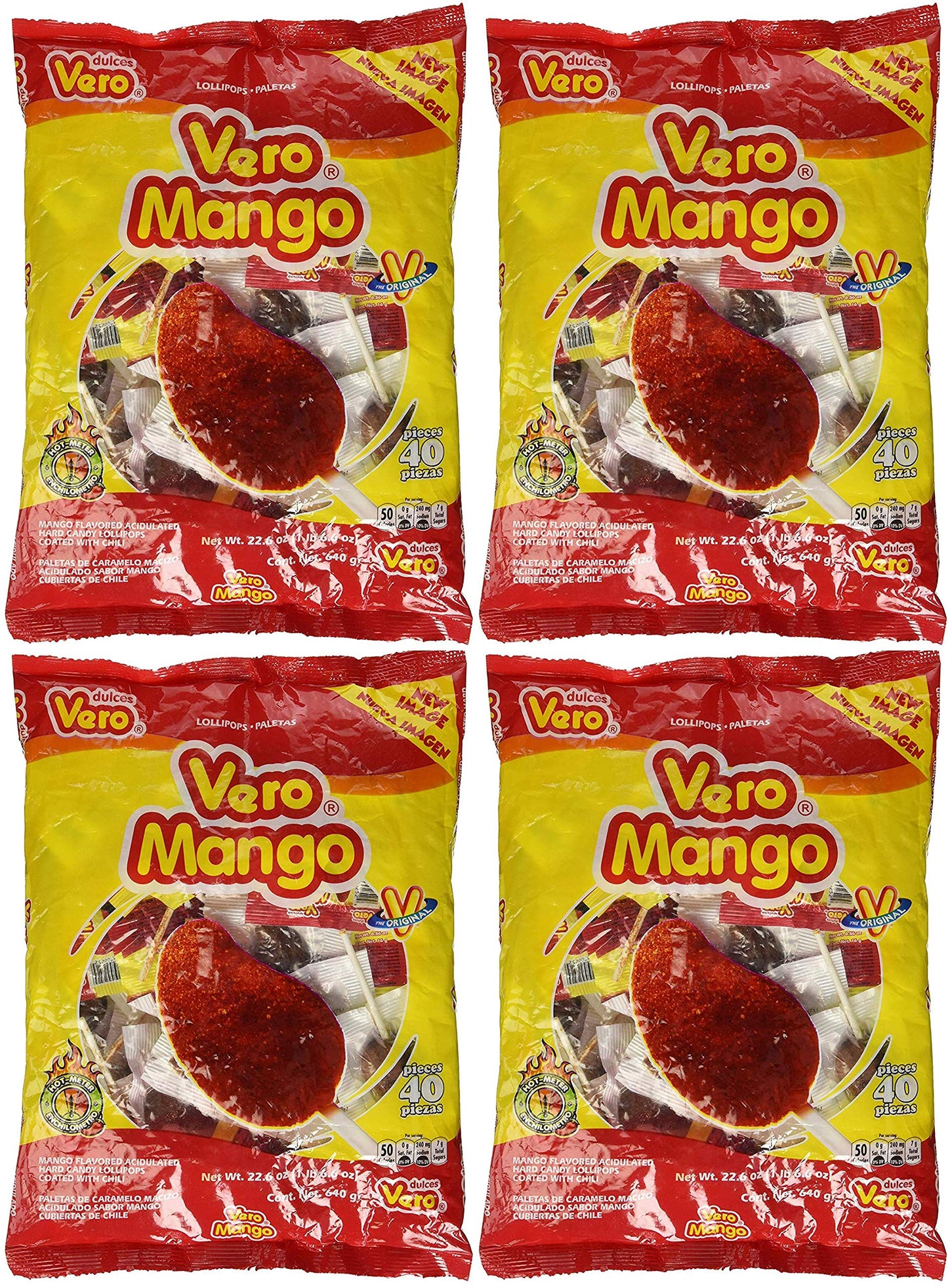 Vero - Vero Mango Con Chile – Pack de 40 unidades (22 onzas) (1 lb. 187 g (4 unidades)