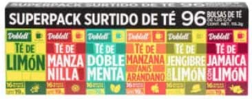 Té Doblett surtido de 6 sabores 96 piezas