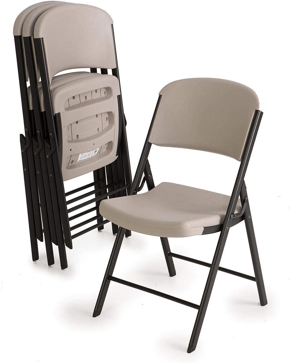 Lifetime Silla plegable de grado comercial, 4 unidades, masilla en gris