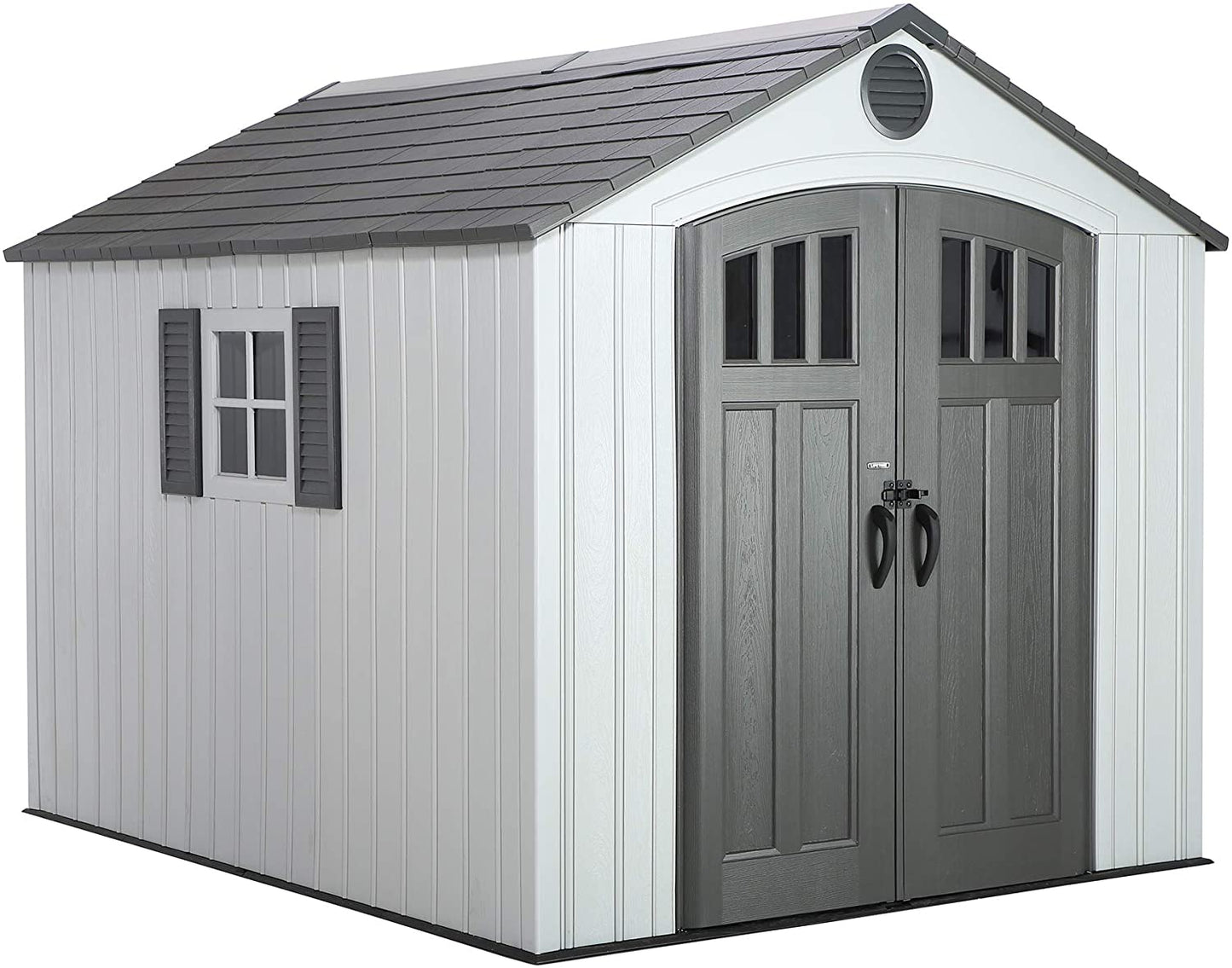 Lifetime 60202 8 x 10 ft Cobertizo de Almacenamiento para Exteriores, Color Gris