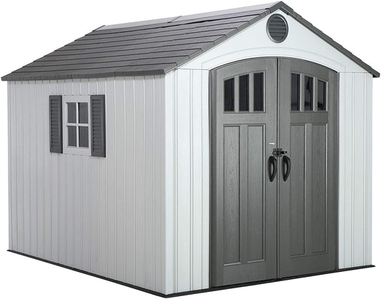 Lifetime 60202 8 x 10 ft Cobertizo de Almacenamiento para Exteriores, Color Gris