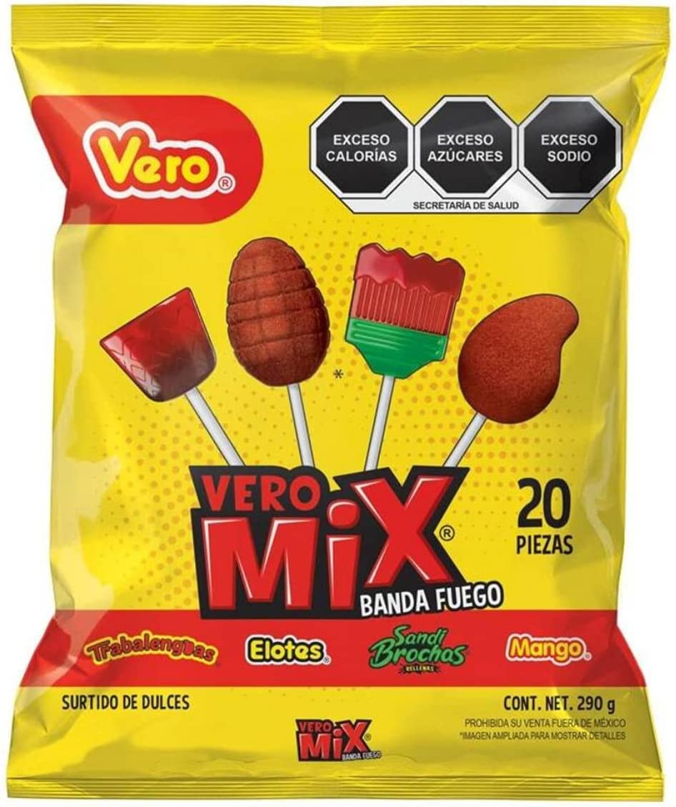 Dulces para piñata Surtido de dulces Paletas de Dulce Vero Paquete Vero Mix Dulce Club 20 paletas dulc