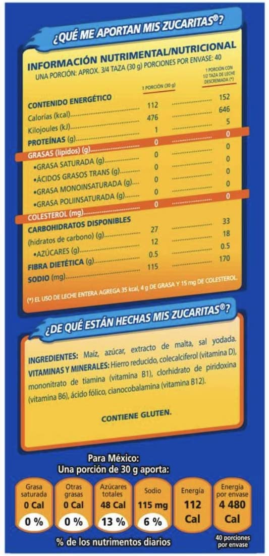 Genéric Cereal Zucxaritas Kellog's, Desayuno Cena - 1.2 kg