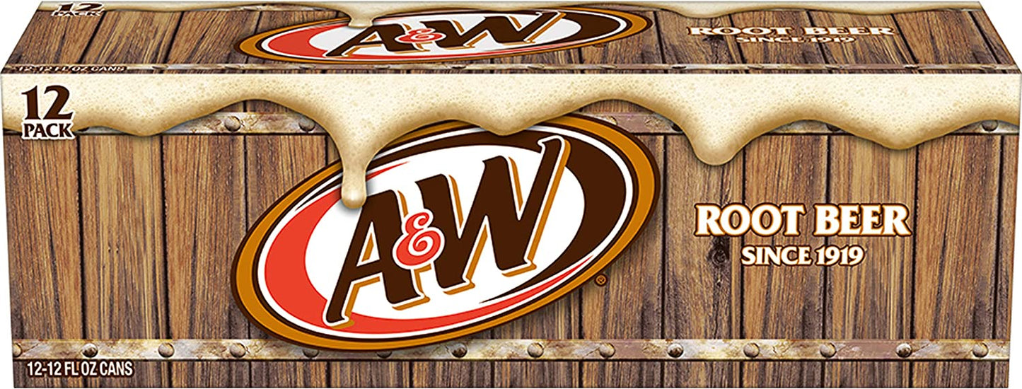 A&W Root Beer, latas de 12 onzas líquidas (paquete de 12)