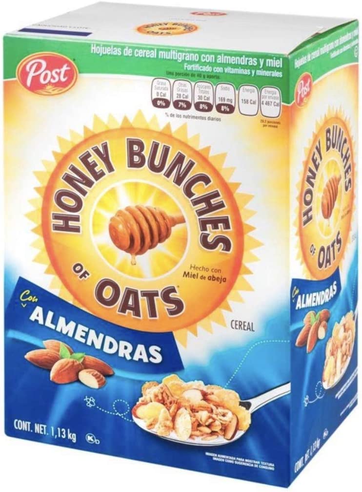 CEREAL HONEY BUNCHES CON ALMENDRAS CAJA GRANDE DE 1.13 KILOGRAMOS DESAYUNO CENA NEGOCIO SNACK BOTANA
