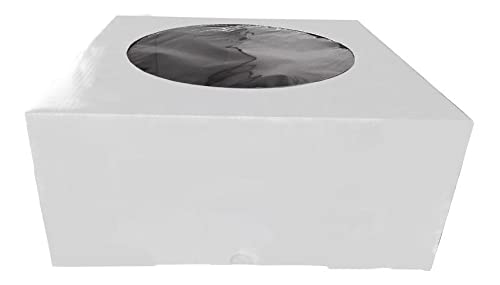 em-pack - 20 Cajas Para Pastel 30 X 30 X 12 Microcaple C Ventana 24070