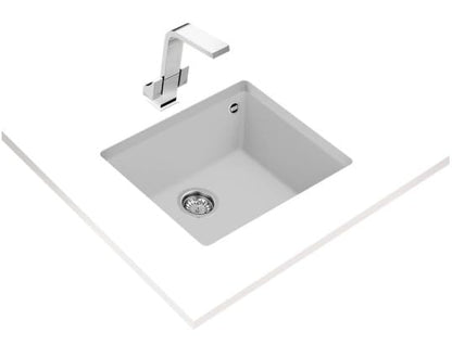 Teka 115230024 Fregadero de cocina hecho de granito (granito) con un solo tazón cuadrado 50.40 TG blanco-115230024, 540 x 440 mm, blanco ártico