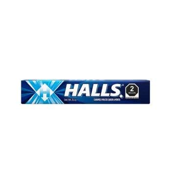 HALLS - Halls sabor menta. 18 paquetes de 25.2 gramos cada uno.