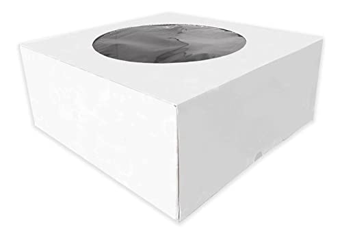 em-pack - 20 Cajas Para Pastel 30 X 30 X 12 Microcaple C Ventana 24070