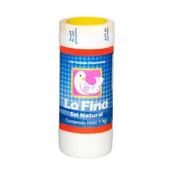 La Fina - Sal Yodada Fluorada. 3 Botes de 1 kilo cada uno.
