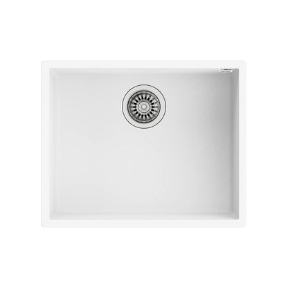 Teka 115230024 Fregadero de cocina hecho de granito (granito) con un solo tazón cuadrado 50.40 TG blanco-115230024, 540 x 440 mm, blanco ártico