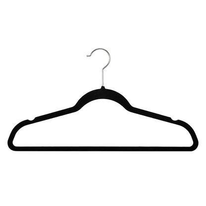 RIVARRO - RIVARRO - Ganchos para Ropa de Terciopelo, 50 Unidades, Caja, Color Negro, Perchas de Ropa, Calidad Premium Gancho 360 Grados Ganchos