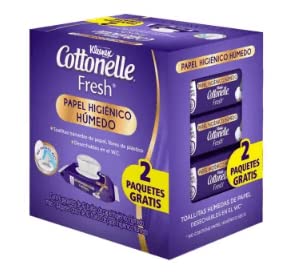 Cottonelle - Papel Higienico Húmedo Kleenex Cottonelle Fresh 6 paquetes de 42 toallas + 2 paquetes