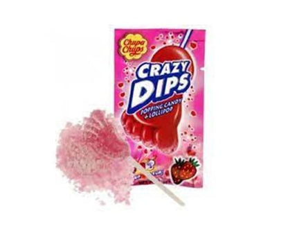 LNEE Crazy Dips paleta con polvo tronador. Tira con 10 piezas