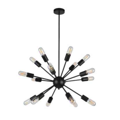 Empire Lighting - Lámpara Colgante LED Sputnik Andrómeda, Empire Lighting (focos incluidos). Lampara de Techo Negra, Moderna de 18 luces LED