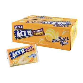 Act II - Palomitas para microondas 1.920 kilogramos. 24 bolsas de 80 gramos cada una. Sabor Mantequilla