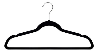 Ganchos - Ganchos para Ropa de Terciopelo, 50 Unidades, Caja, Color Negro, Perchas de Ropa, Calidad Premium