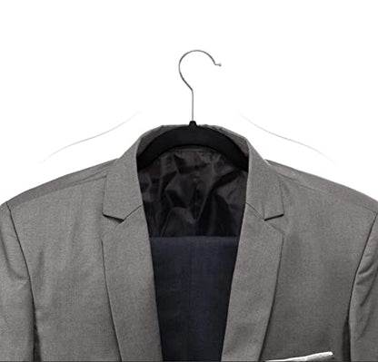 Ganchos - Ganchos para Ropa de Terciopelo, 50 Unidades, Caja, Color Negro, Perchas de Ropa, Calidad Premium