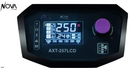 AXTECH - SOLDADORA INVERSOR ELECTRODO Y TIG LIFT 250A BI VOLTAJE 110-220V PANTALLA LCD AX TECH AXT-257LCD