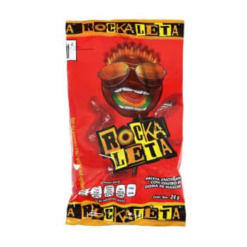 SANQIZ Sonrics Rockaleta Paleta enchilada rockaleta con centro de goma de mascar - Bolsa con 40 paletas